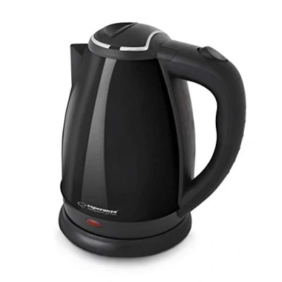 Abbildung von Esperanza Wasserkocher 1,8 l, 1800W schwarz, Kunststoff, Edelstahl, 1800,00 W, Edelstahl &amp; Automatische Abschaltung