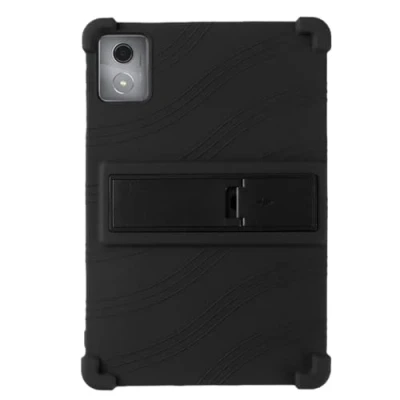 Abbildung von MQVQAUBST Stoßfeste Silikon Tablet Abdeckung, geeignet for Lenovo Tab K11 Plus TB352FU TB352XU 11,45 Zoll, mit Mehreren Winkeln Verstellbarer Ständer(Black)