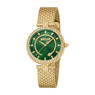 Abbildung von Just Cavalli Damen Analog Quarz Uhr mit Edelstahl Armband JC1L240M0035
