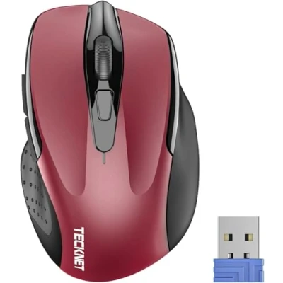 Abbildung von TECKNET Kabellose Maus 2.4G 2600 DPI Wireless 6 Tasten mit Nano Empfänger, 24 Monate Batterielaufzeit, 5 Einstellbare Pegel