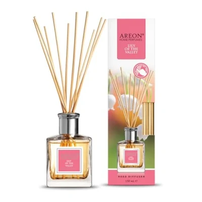 Abbildung von Areon Reed Diffuser/Lily of The Valley / 150 ml 1 Verpackung/Parfüm für zu Hause oder Büro, langdauernde Aroma, Schilfsticksatz Diffuser