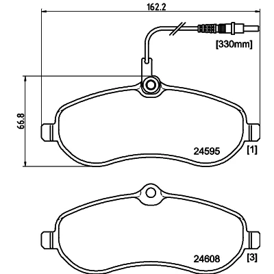 Abbildung von HELLA 8DB 355 013 411 Bremsbelagsatz mit integriertem Verschleißwarnkontakt Bremssattelschrauben Zubehör FIAT: Scudo II Kastenwagen,