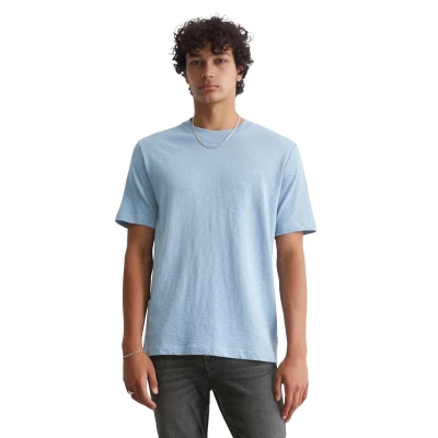 Abbildung von Marc O&#039;Polo Denim Short Sleeve LOGO Print Regular FIT Tshirt basic, Herren, Größe: Large, Light blue