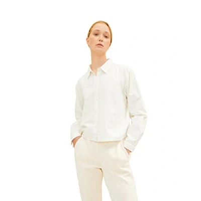Abbildung von TOM TAILOR Denim Damen Cropped Bluse 1034273, 10348 Gardenia White, XXL
