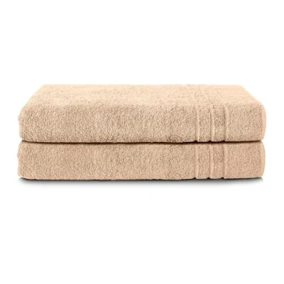 Abbildung von Komfortec Saunatuch 80x200 cm Saunatücher Set aus 100% Baumwolle, Frottee (2 St), XXL, Weich, Groß, Schnelltrocknend