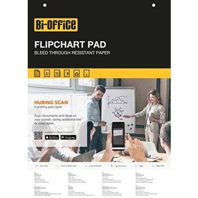Abbildung von Bi Office Flipchartblock A1, Kariert, 20 Blättern, 60 g/m² Papier, 5 Flipchartblöcke