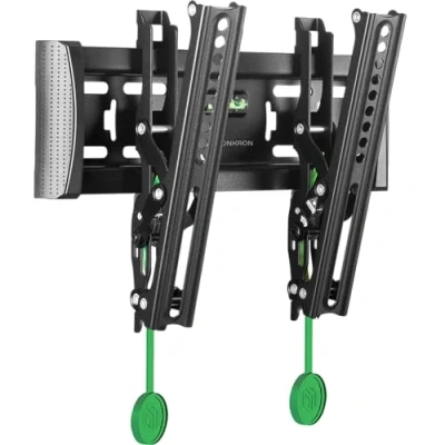Abbildung von ONKRON TV Wandhalterung neigbar für 17 43 Zoll bis zu 36,4 kg Slim Flach max VESA 200x200 Fernsehhalterung Wand mit einfache Neigung 15 Schwarz TM4