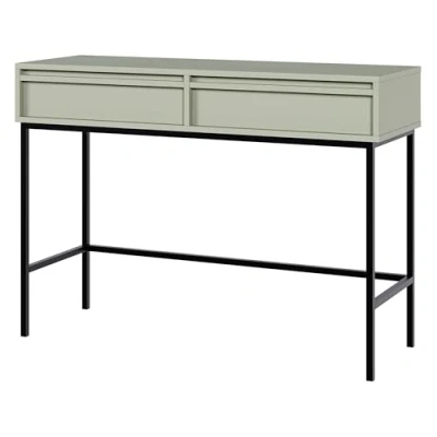Abbildung von Selsey Schminktisch Makeup Tisch Frisiertisch Kosmetiktisch 110 cm Mit 2 Schubladen Sagegrün Evo