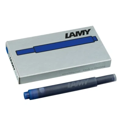Abbildung von Lamy T10 löschbare Tintenpatronen mit großem Tintenvorrat geeignet für alle Patronenfüllhaltermodelle Inhalt 1,25ml je Patrone 5 Stück pro Päckchen Tintenfarbe blau