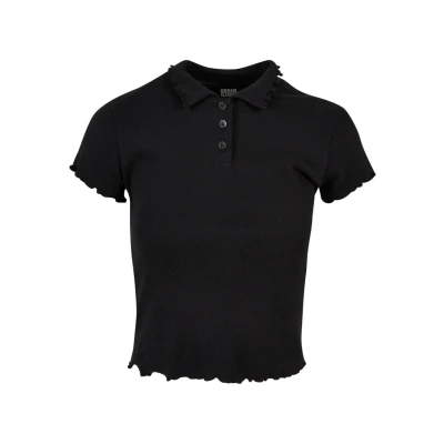 Abbildung von Urban Classics Damen T Shirt Ladies Rib Polo Tee Black M
