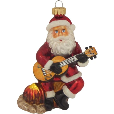 Abbildung von Krebs Glas Lauscha Christbaumschmuck &quot;Gitarre spielender Weihnachtsmann, Weihnachtsdeko, Christbaumschmuck&quot;, (1 tlg.), mundgeblasen