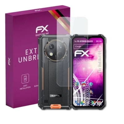 Abbildung von atFoliX Glasfolie kompatibel mit Oukitel G1 Panzerfolie, 9H Hybrid Glass FX Schutzpanzer Folie
