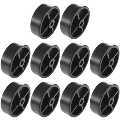 Abbildung von cyclingcolors 10x Kunststoff Rollen 45mm Schwarz Laufrolle Führungsrolle Möbel Bett Schiebetür Tür Schublade Schrank