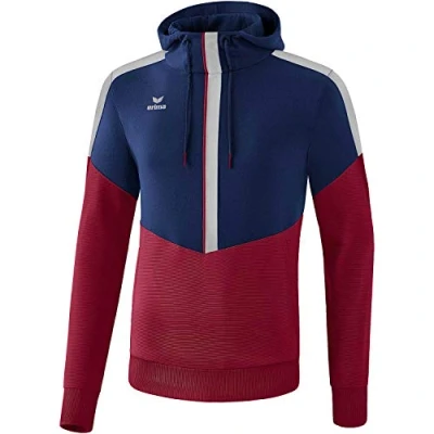 Abbildung von Erima Kinder Squad Kapuzensweat, New Navy/Bordeaux/Silver Grey, 164