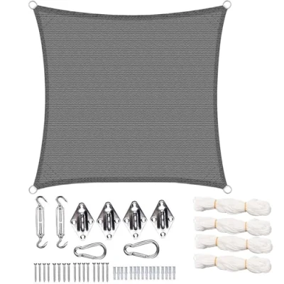 Abbildung von Woltu Sonnensegel, (1 tlg), aus HDPE Durchlässig UV Schutz quadratisch