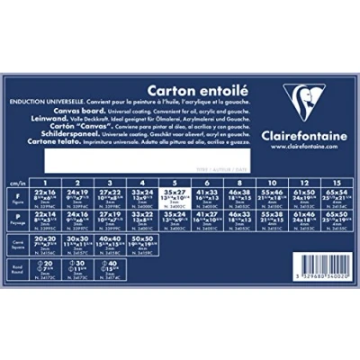 Abbildung von Clairefontaine 34002C Leinwand (3 mm, Querformat, 35 x 27 cm, ideal für Nasstechniken, praktisch und einfach zu verwenden) weiß