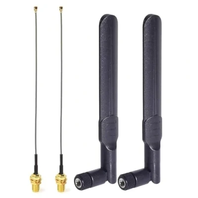 Abbildung von Bingfu RP SMA WiFi Antenne 8 dBi 2,4/5/5,8 GHz, und 15cm IPEX IPX U.FL auf Buchse Kabel Kompatibel mit Intel Fenvi HP Dell Wireless Mini PCI Express PCIE Netzwerkkarte Adapter, 2 Stück