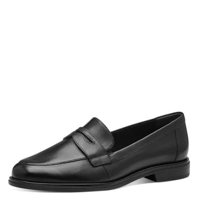 Abbildung von Tamaris Damen Klassische Ballerinas, Frauen Flats,TOUCHit Fußbett,Slip ons,klassisch elegant,Ballerinen,Pumps,Halbschuhe,Slipper,Black Leather,39 EU