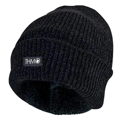 Abbildung von THMO Damen Winter Warm Strick Mütze Beanie mit Thinsulate 3M 40 Gram Gefüttert (One Size, Black)