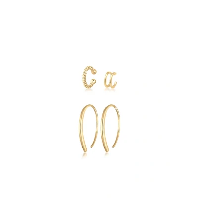 Abbildung von Elli SET Basic Blogger Ohrringe goldcoloured, Damen, Größe: One Size, Gold coloured