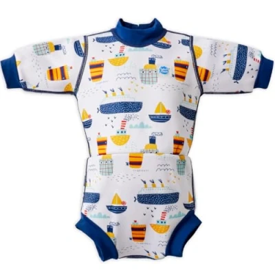 Abbildung von Splash About Babys Happy Nappy Wetsuit Einteiliger Badeanzug, Tug Boats,