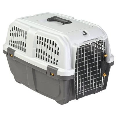 Abbildung von PETGARD Tiertransportbox Transportbox Hundebox SKUDO 3, hellgrau dunkelgrau 59 x 37 38 cm