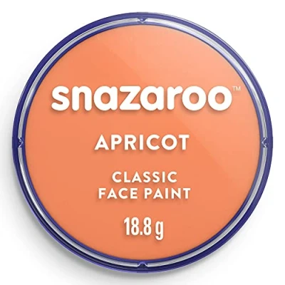 Abbildung von Snazaroo 1118551 Kinderschminke, hautfreundliche hypoallergene Gesichtschminke auf Wasserbasis, wasservermalbar, parabenfrei, 18ml Topf Aprikose