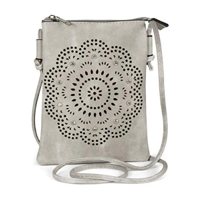 Abbildung von styleBREAKER Mini Bag (1 tlg), Umhängetasche Blumen Cutout und Strass