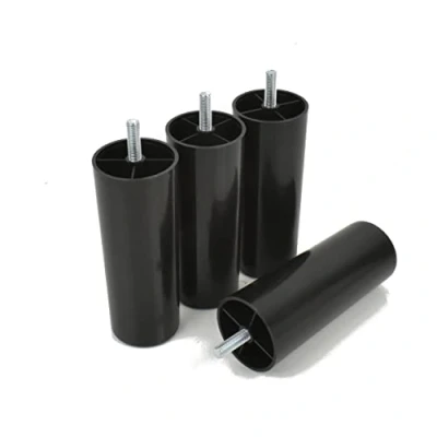 Abbildung von Prima Online woplus 4X Füße aus Kunststoff Beine Möbelgleiterfuß Möbelfüße Möbelbeine Schrank schwarz Plastik Höhe 130 mm mit Gewindestift M8x25mm (130mm [4 Stück])