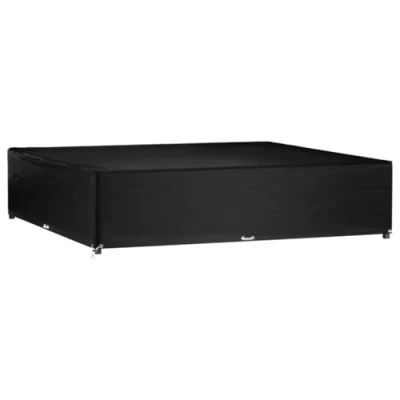 Abbildung von vidaXL Gartenmöbel Abdeckung, Abdeckplane Wasserdicht UV beständig, Quadratisch Schutzhülle mit 16 Ösen, Garnitur Schutzhaube für Rattanmöbel, 240x240x55cm
