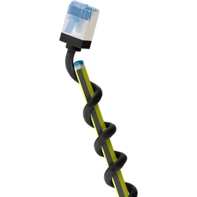 Abbildung von goobay 74322 CAT 6A Patchkabel slim/Ultraflexibles RJ45 Netzwerkkabel U/FTP CU/Dünnes Ethernet Kabel mit kurzen Steckern / 10 Gbit/s LSZH, Knickschutz/schwarz 7,5m