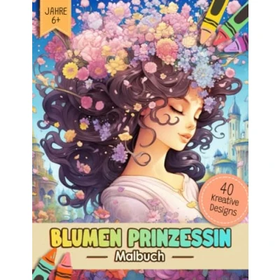 Abbildung von Blumen Prinzessin Malbuch: Niedliche Anti Stress Ausmalbuch Malvorlagen Für Erwachsene, Jugendliche Und Kinder Lustiges Stressabbau &amp; Entspannung Geschenk Männer, Frauen, Mädchen Senioren