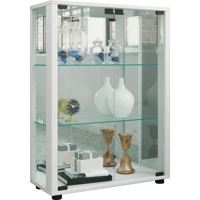 Abbildung von VCM Standvitrine Glas Stand Vitrine Sammelvitrine Sintalo Spiegel