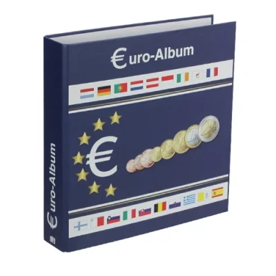 Abbildung von Safe, Designo, Album (4 Ringe) für Euro Münzsätze inkl. 11 Blätter Designdruck Abm: 225x240x45 mm. pro Stk.