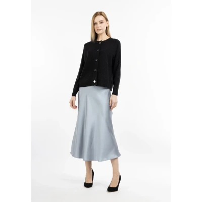 Abbildung von DREIMASTER Klassik Damen Cardigan mit Knöpfen XL/XXL / Schwarz 80% Viscose 20% Nylon