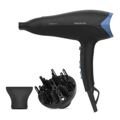 Abbildung von Taurus Föhn Studio 2500 klappbar 2400W 2 Geschwindigkeiten 3 Temperaturstufen Kaltluftfunktion abnehmbarer Filter ideal für Reisen &amp; Fitnessstudio