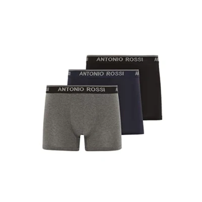 Abbildung von FM London Antonio Rossi Fitted 3 PACK Panties, Herren, Größe: Small, Black/grey/navy