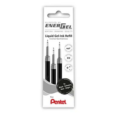 Abbildung von Pentel LRN5 3A Nachfüllmine für EnerGel Stifte 0.5 ball = 0,25mm Strichstärke, Nadelspitze, 3 Stück, schwarz