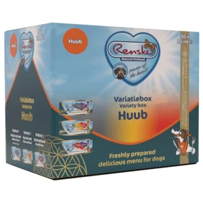 Abbildung von Renske Variatie Box Huub Hundefutter Ente Huhn Kaninchen 30x90 g...