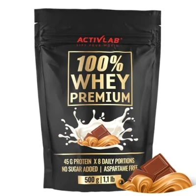Abbildung von Activlab 100% Whey Premium, 500g 16 Portionen á 23G Protein Pulver 6,9G BCAA Muskelaufbau und Regeneration Glutamin Wenig Zucker, Fettarm Erdnussbutter mit Schokoladengeschmack