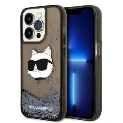 Abbildung von KARL LAGERFELD KLHCP14LLNCHCK Hardcase für iPhone 14 Pro 6,1 Zoll Schwarz Glitzer