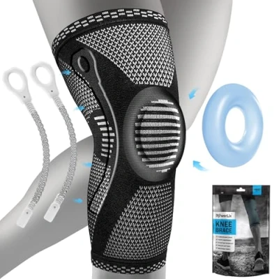Abbildung von POWERLIX Athletics Kniebandage, Kompressionsbandage für Gelenkschmerzen, Arthritis und Verletzungen, verbesserte Durchblutung, S