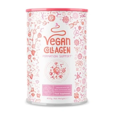 Abbildung von Vegan Collagen Pulver + Hyaluronsäure [400g] Pflanzliche Alternative zu Kollagen Hydrolysat mit 13 Aminosäuren und Vitamin C aus Camu Geschmacksneutral in Deutschland hergestellt Alpha Foods