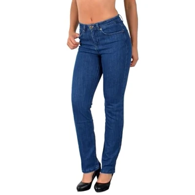 Abbildung von ESRA Jeans Damen High Waist Gerade Schnitt Hochbund bis Übergröße G400