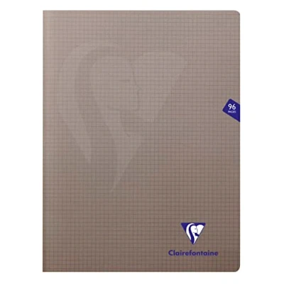 Abbildung von Clairefontaine 363362C Packung mit 10 Heften Mimesys DIN A4+, 24x32cm, 48 Blatt kariert, 90g, Einband PP, Grau, 1 Pack