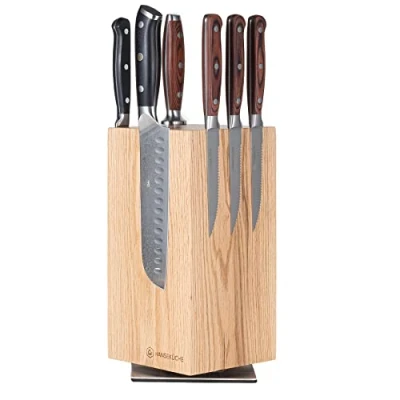 Abbildung von Hanseküche Magnet Messerblock magnetisch ohne Messer Drehbarer Messerhalter (1tlg), Fester Stand mit Gummifüßen, 360 Grad drehbar, Starker