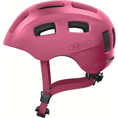 Abbildung von ABUS Fahrradhelm Youn I 2.0 mit Licht für Kinder, Jugendliche und Junge Erwachsene Mädels Jungs Mono rot, Größe M