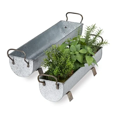 Abbildung von relaxdays Blumenkasten Dachrinne 2er Set, Silber