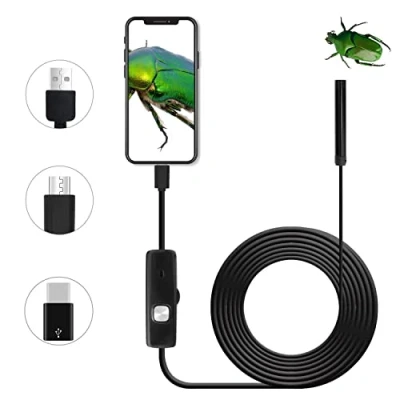 Abbildung von USB Android Endoskop 2,0 Megapixel CMOS HD 2 in 1 wasserdichte Inspektionskamera Starre Schlangenkabel für Smartphone Tablet Gerät (1m)