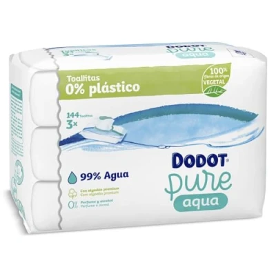 Abbildung von Dodot Aqua Plastic Free Reinigungstücher 3 x 48 (144 Stück)
